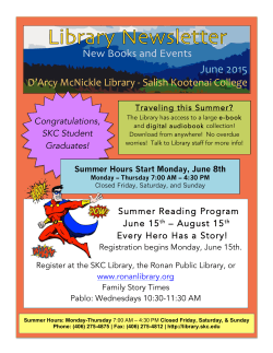 June 2015 - D`Arcy McNickle Library