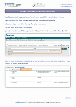 Request corrections to Author details in Scopus