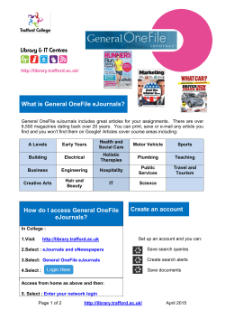 General OneFile Helpsheet - Trafford College Library