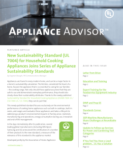 New Sustainability Standard (UL 7004) for Household Cooking