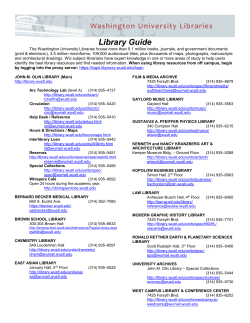 Library Guide - Washington University Libraries