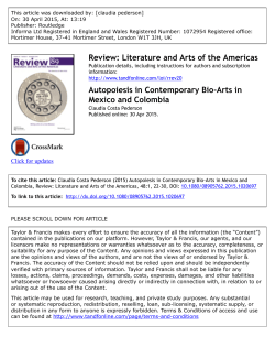 Autopoiesis in Contemporary Bio-Arts in Mexico