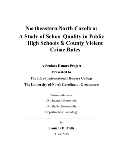 Northeastern North Carolina: A Study of School Quality in Public