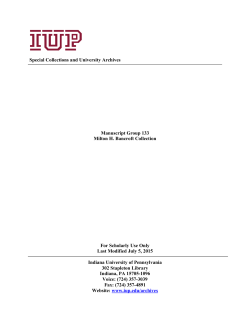 Milton Bancroft Collection - IUP Libraries
