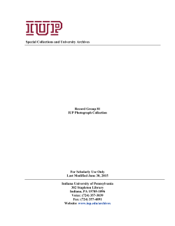 Record Group 81 - IUP Libraries - Indiana University of Pennsylvania