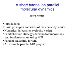 A short tutorial on parallel molecular dynamics