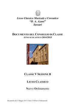 Liceo Classico Musicale e Coreutico âD. A. Azuniâ Sassari Nuovo