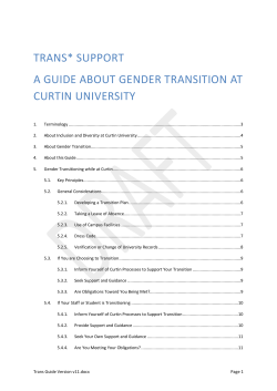 trans* support a guide about gender transition at curtin university