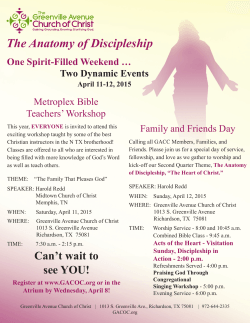 The Anatomy of Discipleship - Greenville Avenue Church of Christ