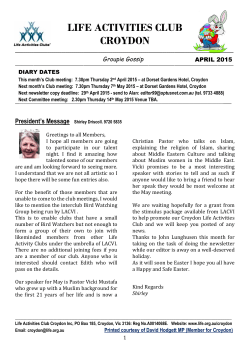 LAC Croydon newsletter â April 2015