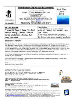 PPLAC Newsletter April to June 2015