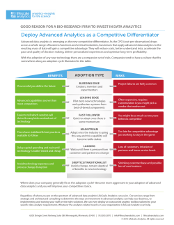 Deploy Advanced Analytics as a Competitive Differentiator