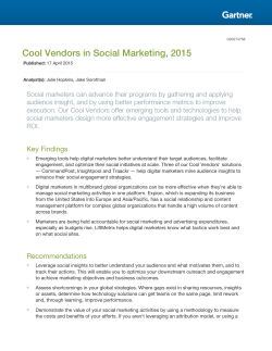 Cool Vendors in Social Marketing, 2015