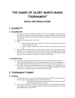 the games of gloryâmarch mania tournament