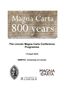 The Lincoln Magna Carta Conference Programme
