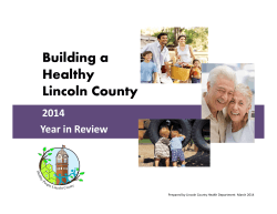 Building a Healthy Lincoln County - Lincoln County Health Department