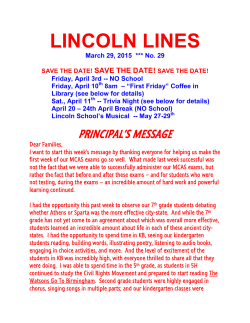 LINCOLN LINES - Lincoln School PTO