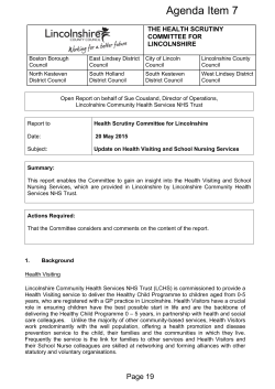 Update on Health Visiting and School Nursing Services PDF 93 KB