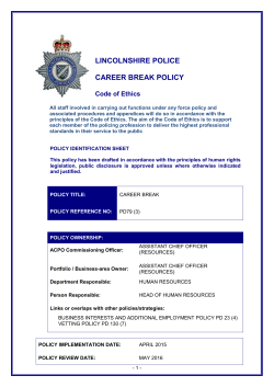 Career Breaks Policy PD 79