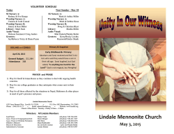 05.03.2015 bulletin - Lindale Mennonite Church