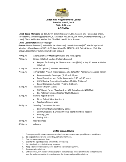 Meeting Agenda - Linden Hills Neighborhood Council