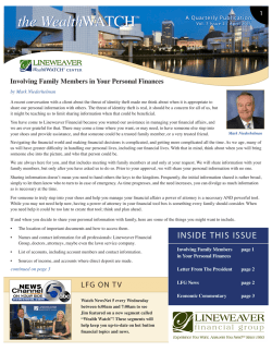 2015 Spring Newsletter - Lineweaver Financial Group
