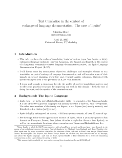 Text translation in the context of endangered language