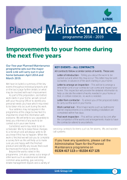 Planned Maintenance Programme 2014