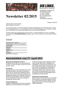 Newsletter 02/2015 - Linksfraktion Duisburg