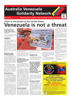 Venezuela is not a threat - Links International Journal of Socialist