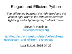 Elegant and Efficient Python
