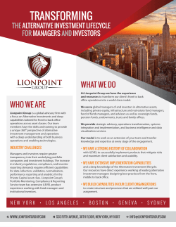 iLEVEL Brochure - Lionpoint Group