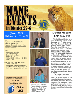 June, 2015 Volume 8 Issue 12 District Meeting