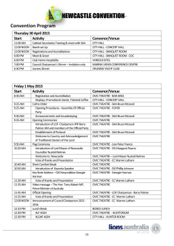 Newcastle Convention Program