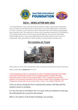 LCIF Newsletter May 2015 - Lions Clubs District 410-A