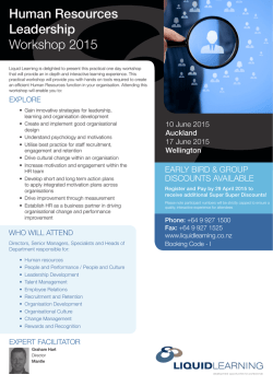 Human Resources Leadership Workshop 2015