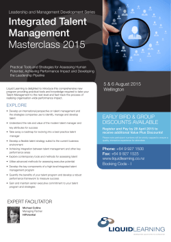 Integrated Talent Management Masterclass 2015