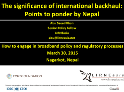 The significance of international backhaul: Points to