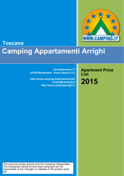 Camping Appartamenti Arrighi Price List