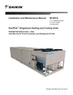 RoofPak Single-Zone Heating & Cooling 15-140 Tons