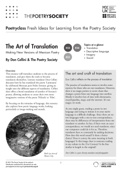 Teaching resource from the Poetry Society