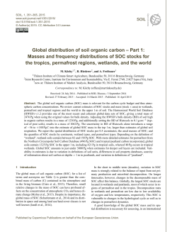 Global distribution of soil organic carbon â Part 1