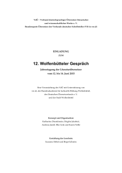 Einladung WolfenbÃ¼tteler GesprÃ¤ch 2015