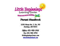 Parent Handbook.pages - Little Beginnings Learning Center
