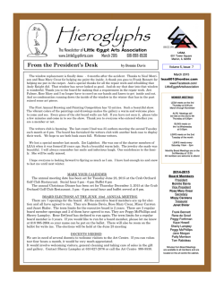 Newsletter - Little Egypt Arts Association