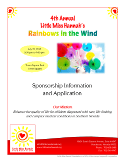 Sponsorship Information - Little Miss Hannah Foundation