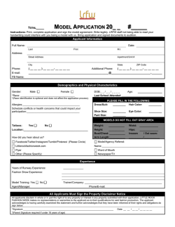 LRFW Model Application - Little Rock Fashion Week