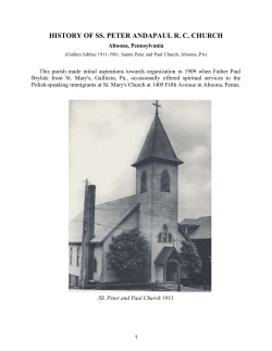 History of SS. Peter and Paul R. C. Church, Altoona, PA