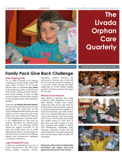 Quarterly E-Letter - Livada Orphan Care