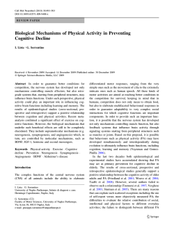 Biological Mechanisms of Physical Activity in Preventing Cognitive
